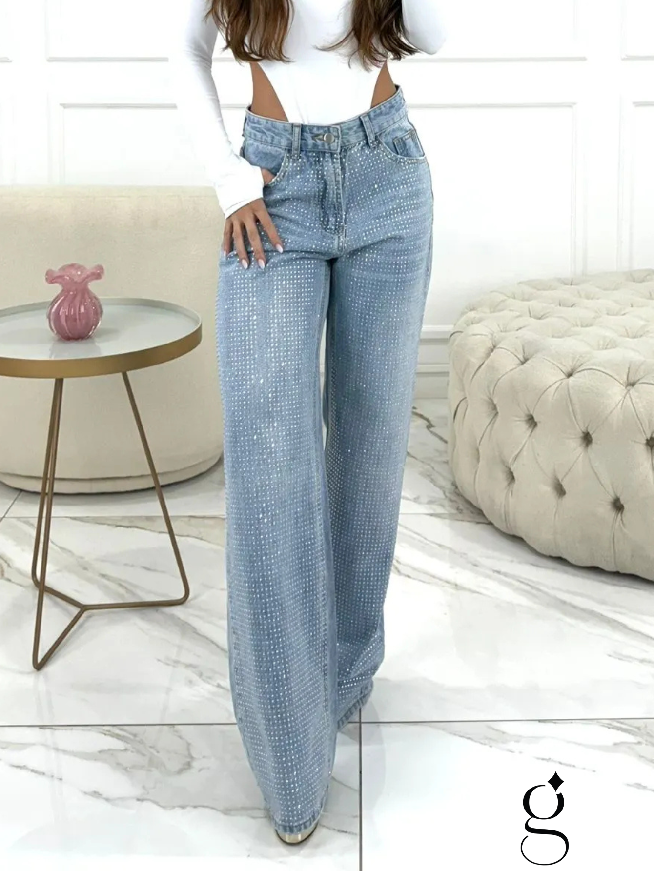 Calça Jeans Stella Total Strass