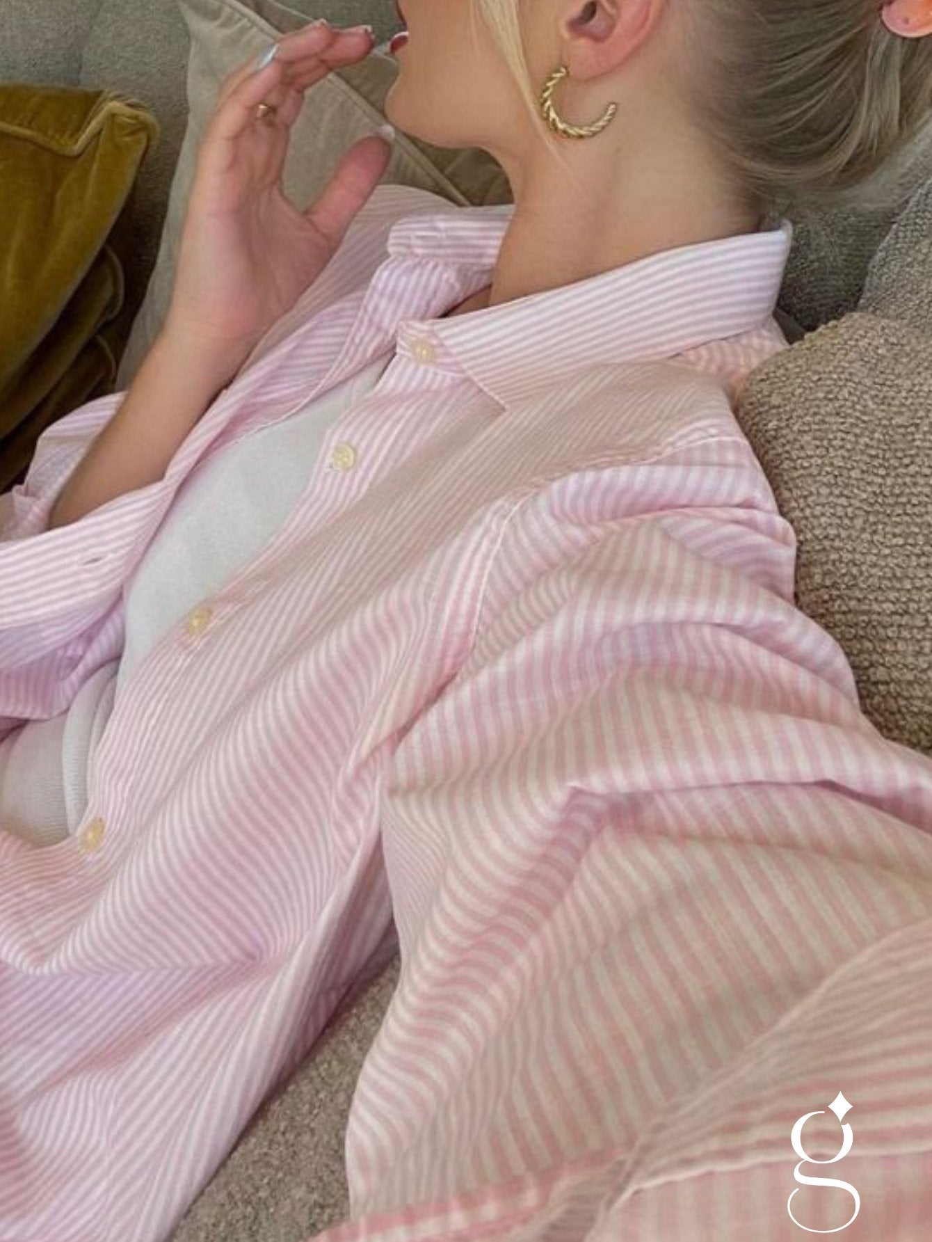 Camisa Listrada Ouver Feminina Viscolinho