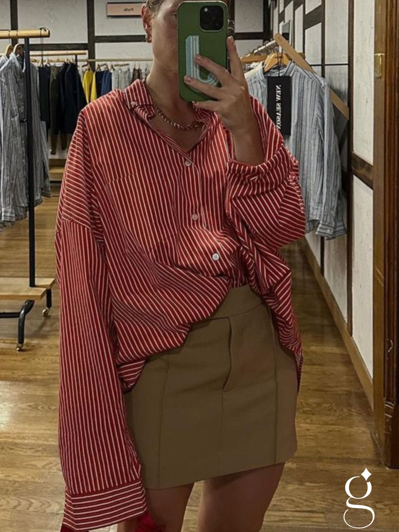 Camisa Listrada Ouver Feminina Viscolinho