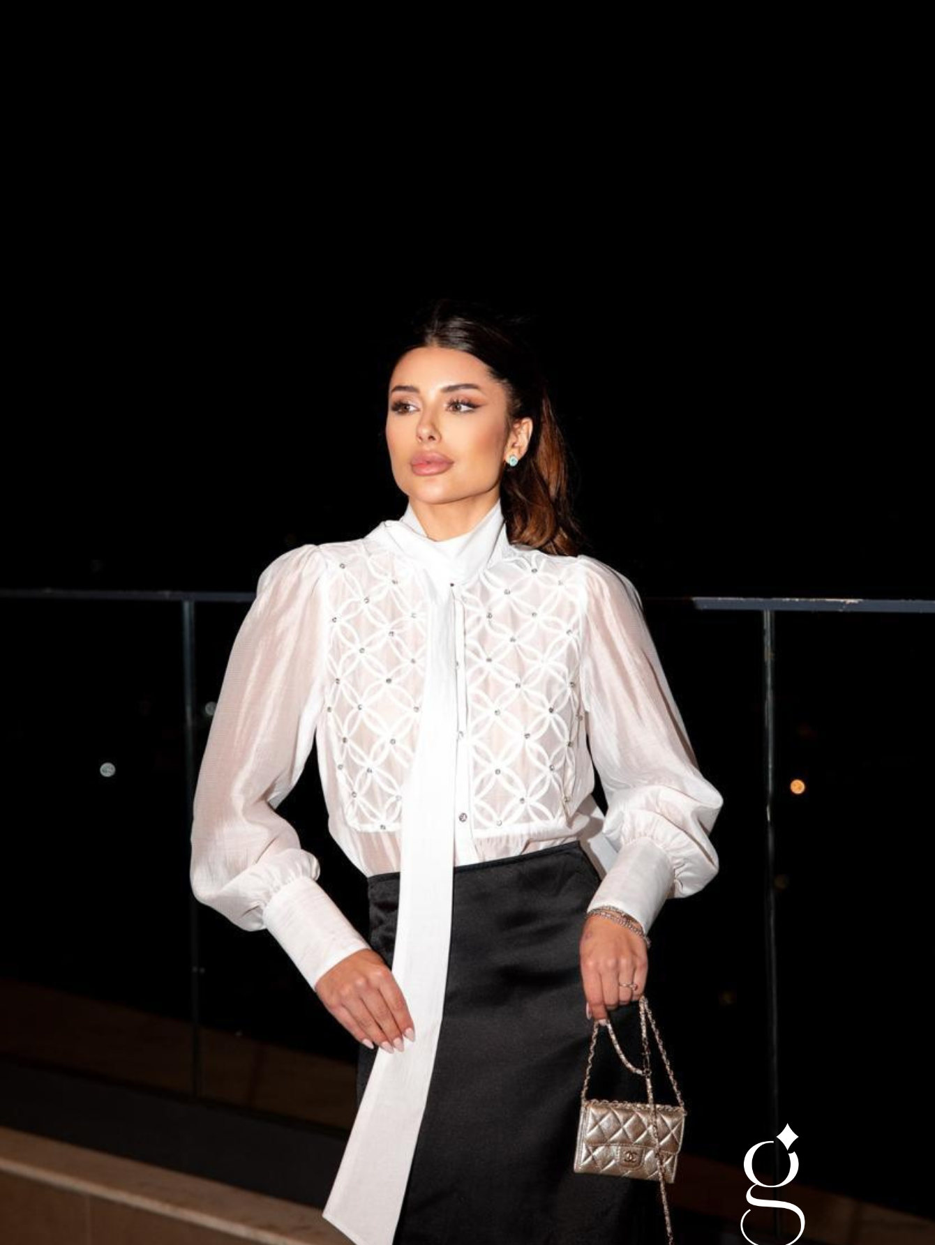 Camisa de Organza com Pedraria