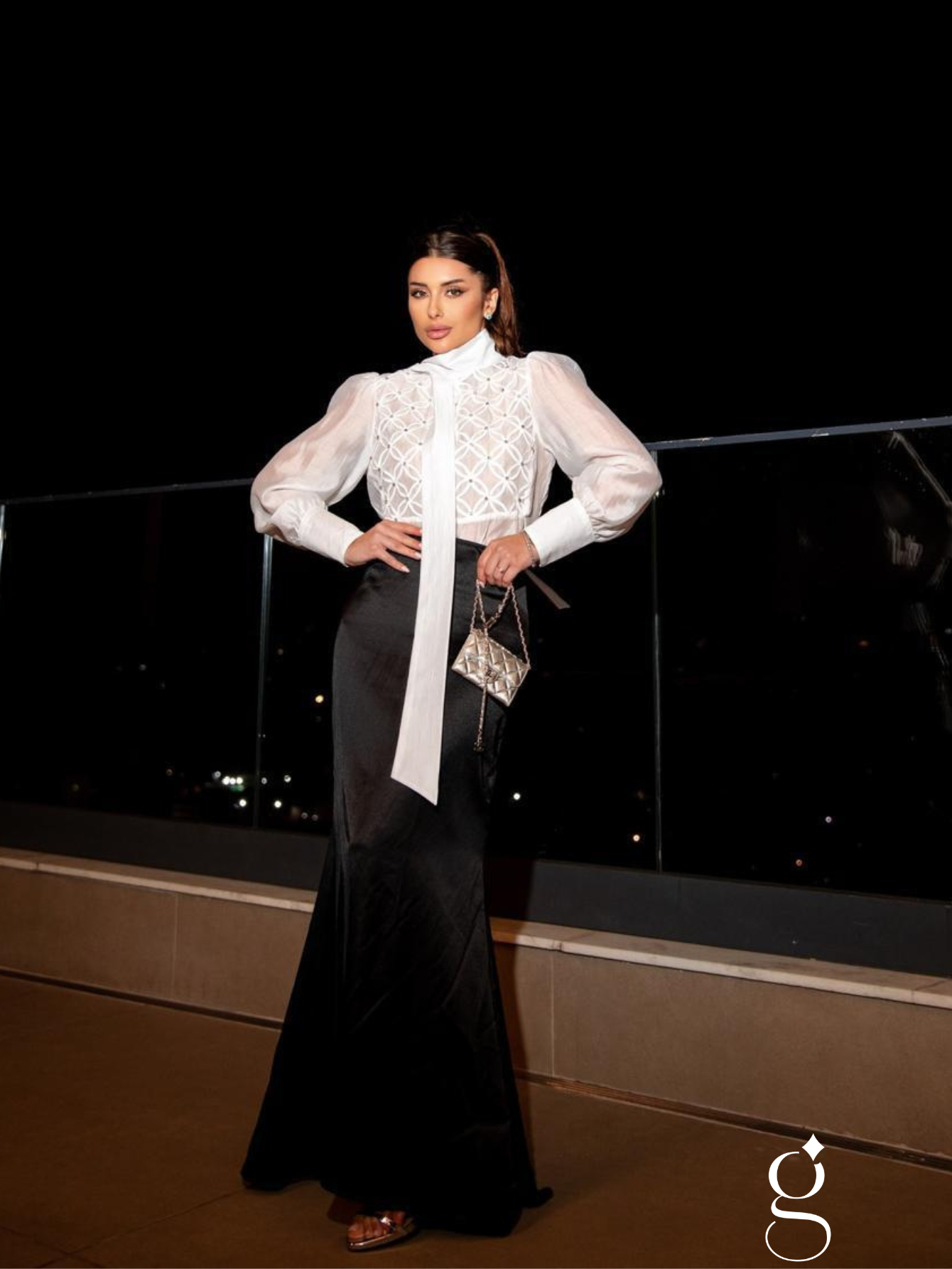 Camisa de Organza com Pedraria