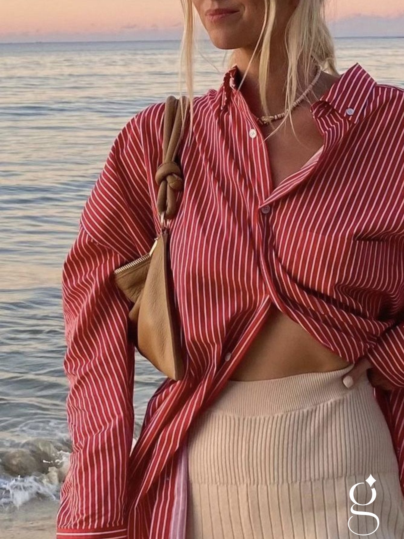 Camisa Listrada Ouver Feminina Viscolinho